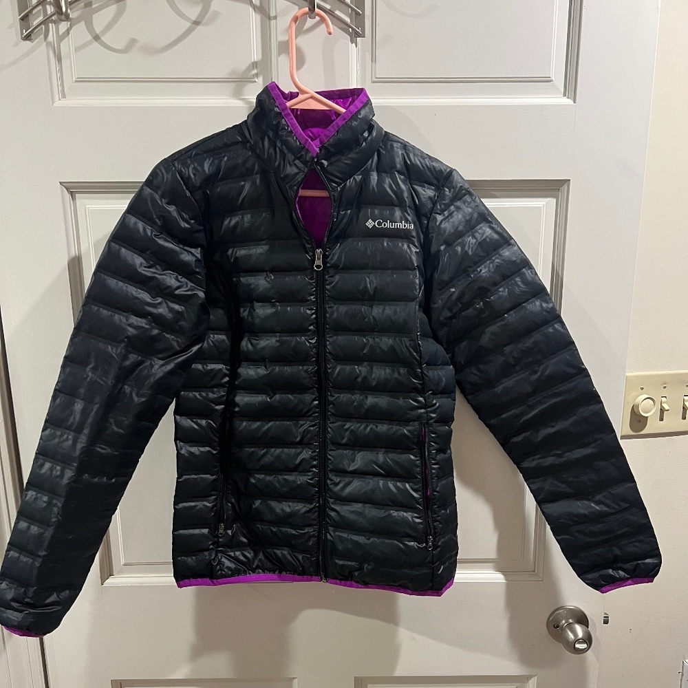 Columbia Light Puffer Jacket, Small, Black/Fuschia, NWOT